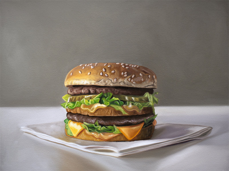 This artwork features the classic double decker burger from good ol’ McDonald’s – the Big Mac.
