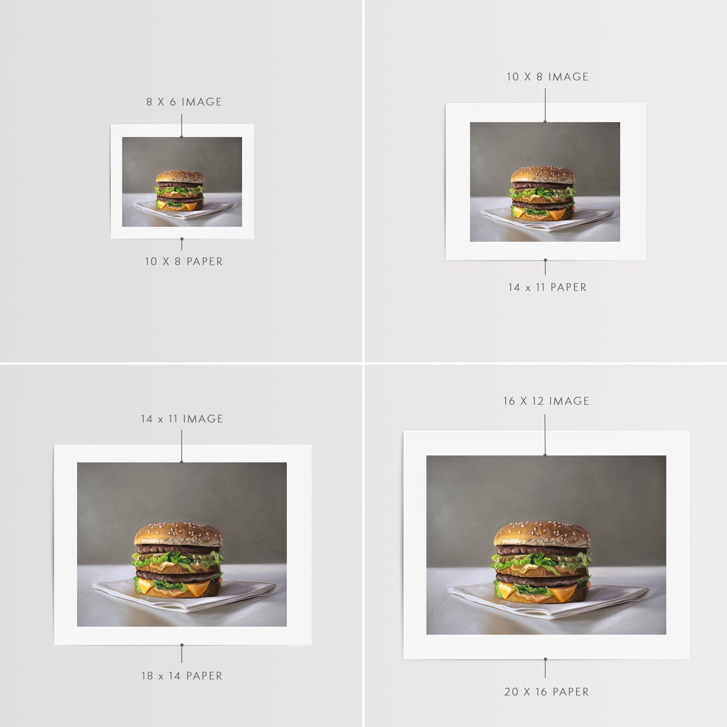 This artwork features the classic double decker burger from good ol’ McDonald’s – the Big Mac.