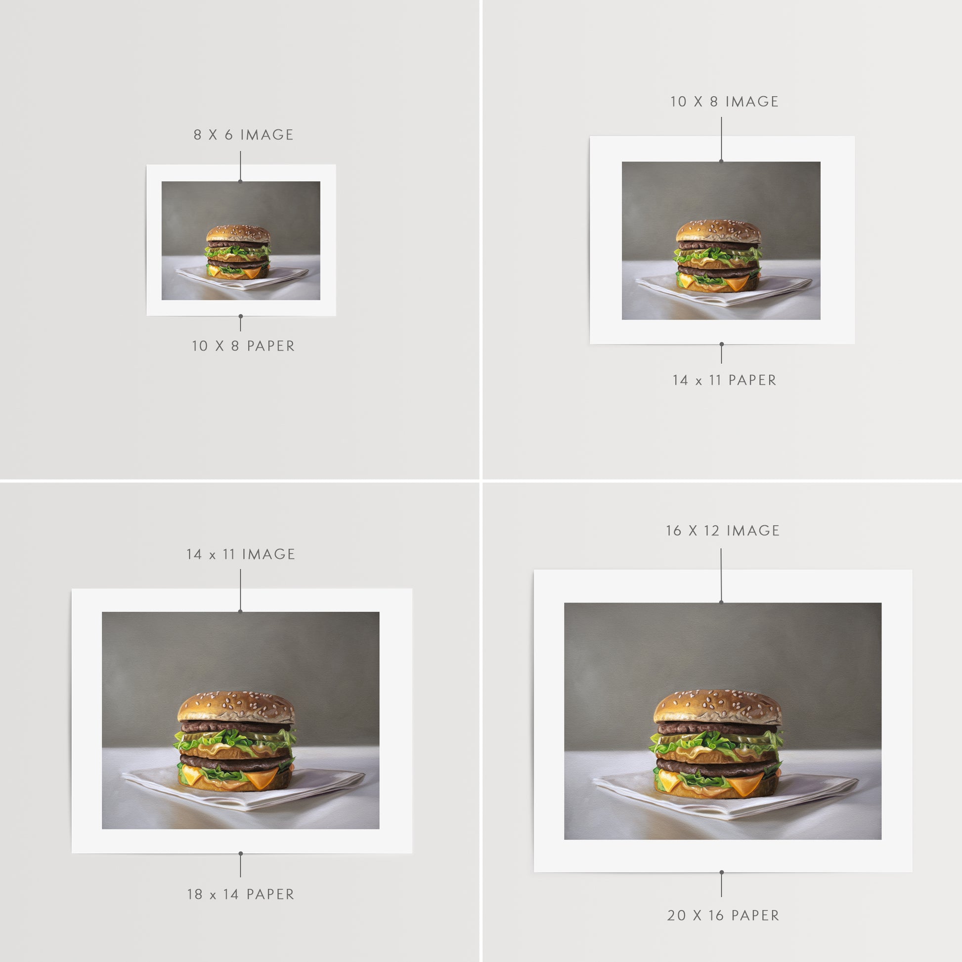 This artwork features the classic double decker burger from good ol’ McDonald’s – the Big Mac.