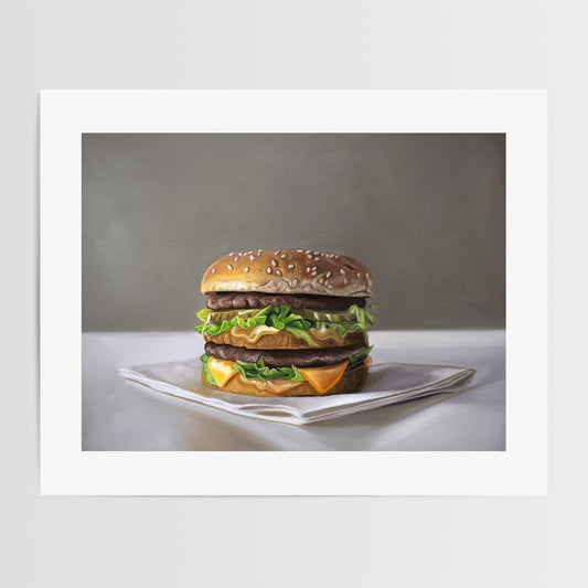 This artwork features the classic double decker burger from good ol’ McDonald’s – the Big Mac.
