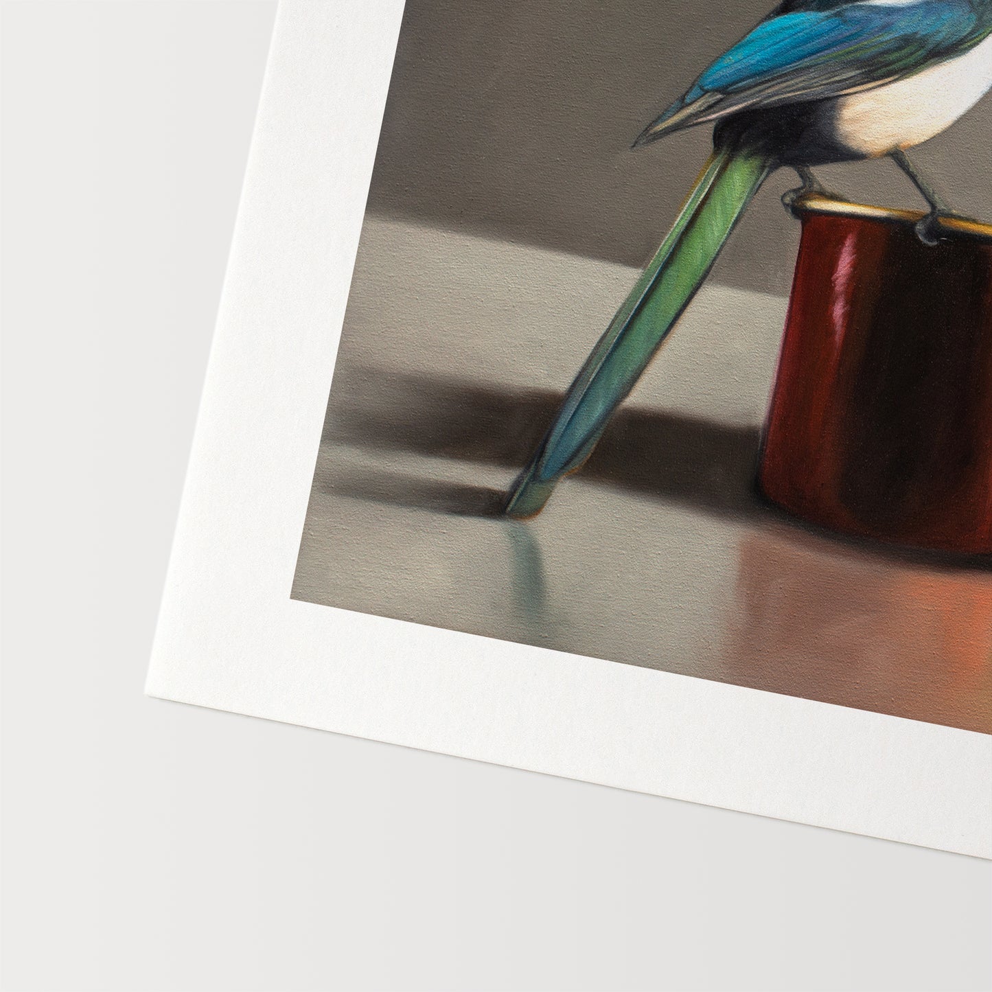 The perfect combination to roll in the Spring season featuring a Mountain Bluebird perched on a cup of Blueberry Tea.