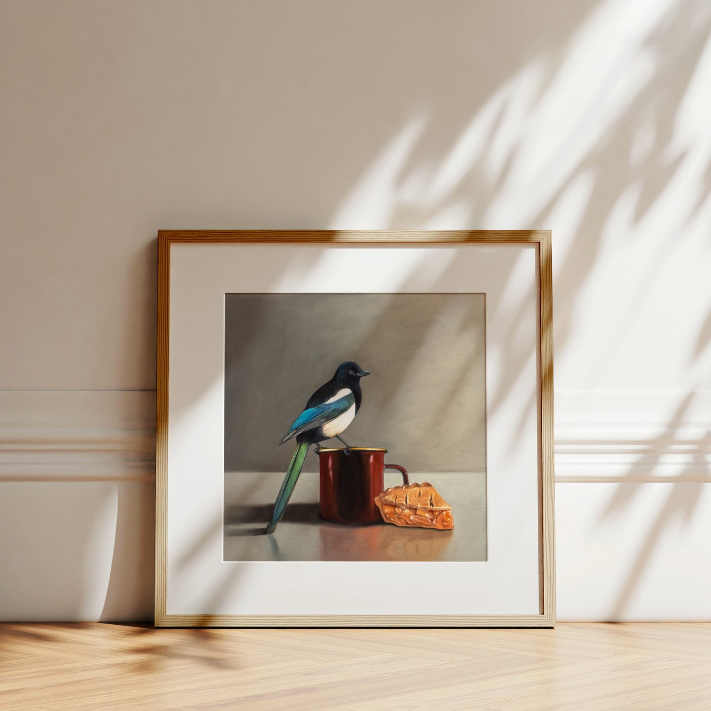 The perfect combination to roll in the Spring season featuring a Mountain Bluebird perched on a cup of Blueberry Tea.