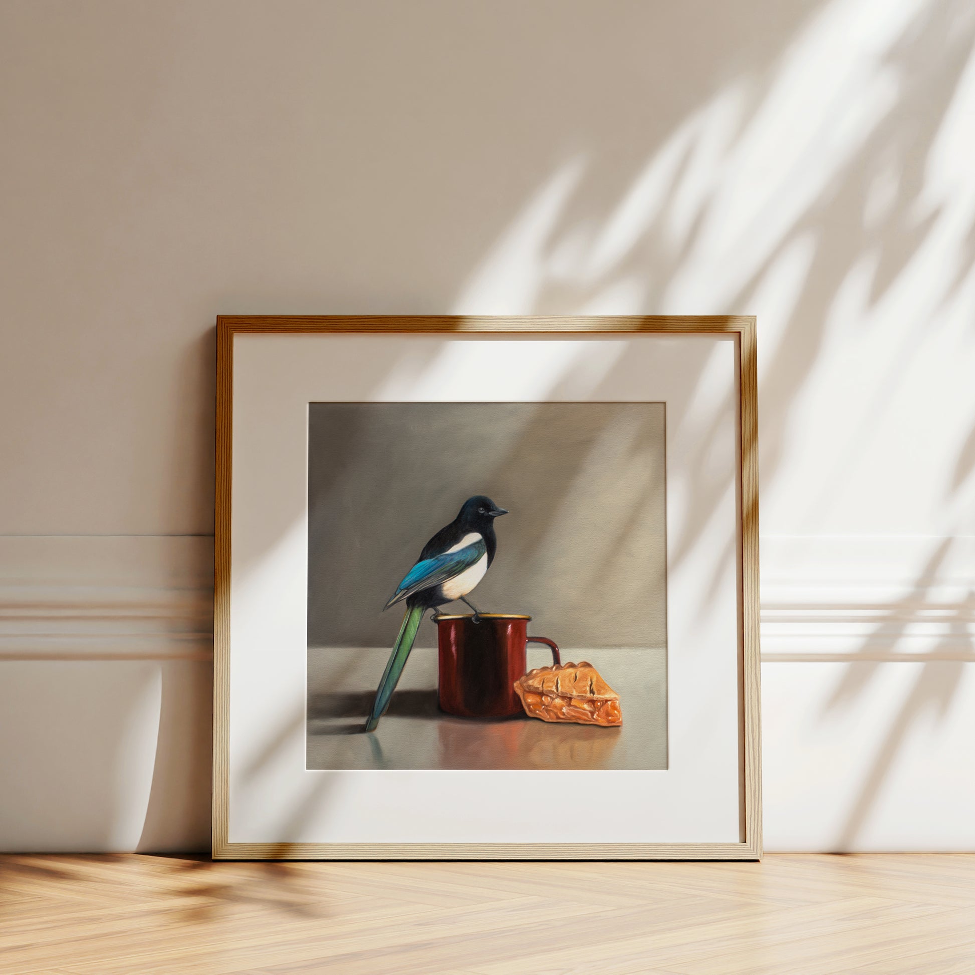 The perfect combination to roll in the Spring season featuring a Mountain Bluebird perched on a cup of Blueberry Tea.