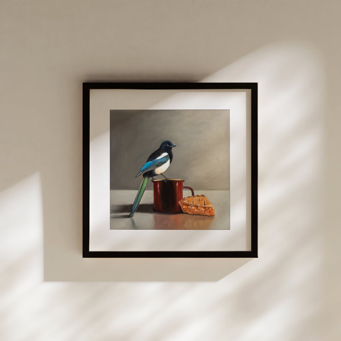The perfect combination to roll in the Spring season featuring a Mountain Bluebird perched on a cup of Blueberry Tea.