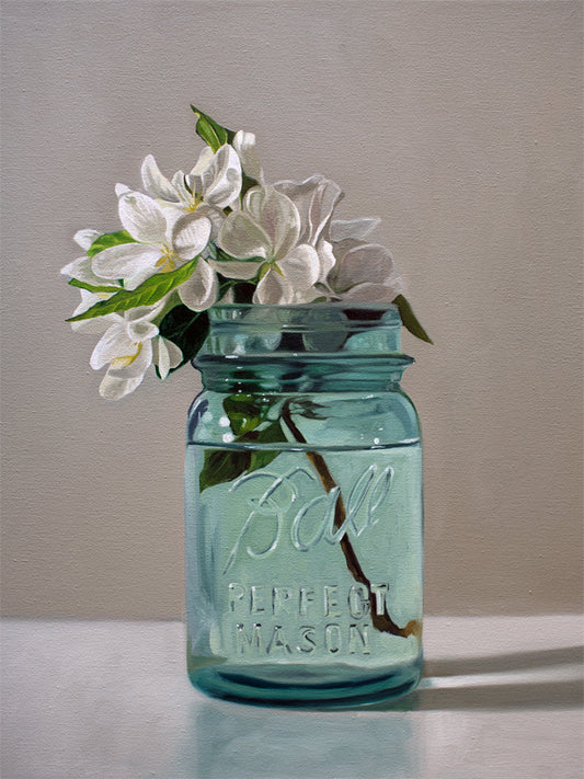 This artwork features a freshly picked bouquet of crabapple blossoms – such a shame they only last about a week.