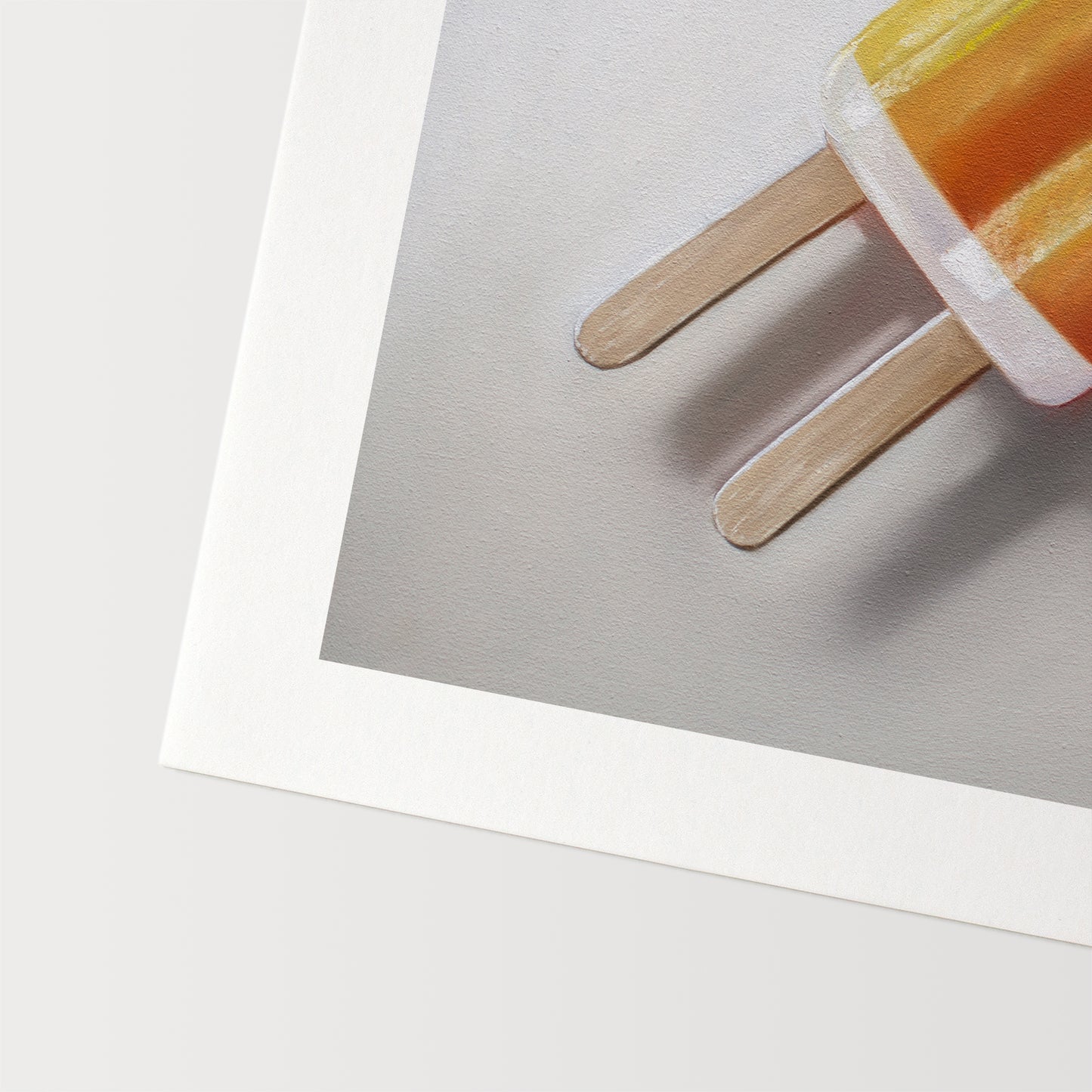 This artwork features a summertime favorite… the vanilla ice cream and orange popsicle combo otherwise known as the delicious dreamsicle.