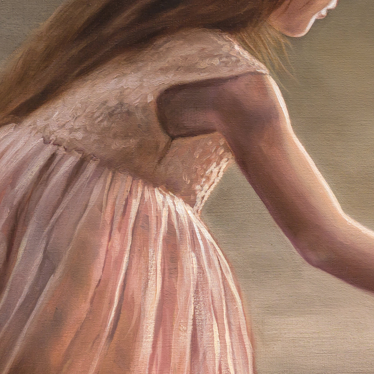 Girl with Swan | 24" x 12" Original Oil Painting