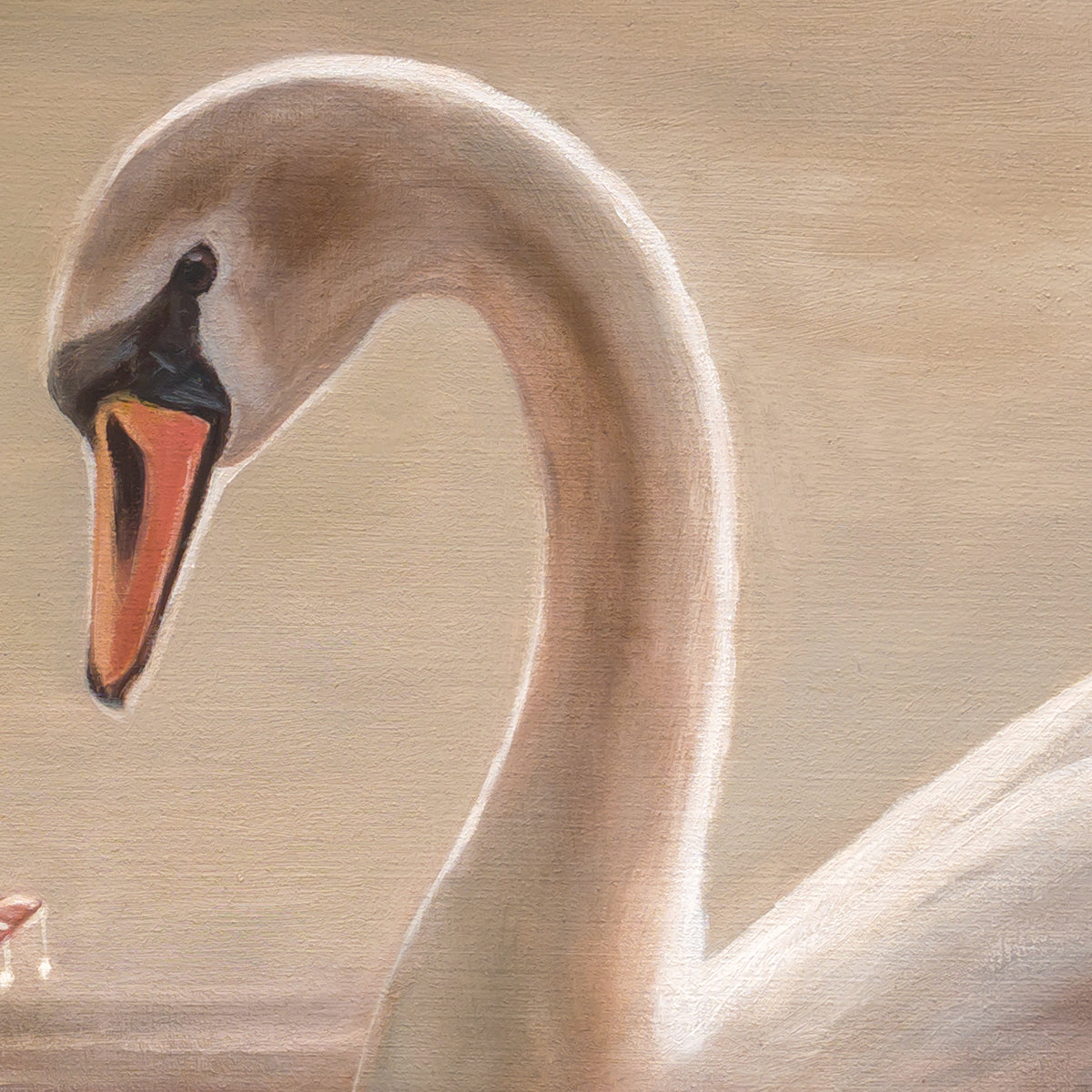 Girl with Swan | 24" x 12" Original Oil Painting