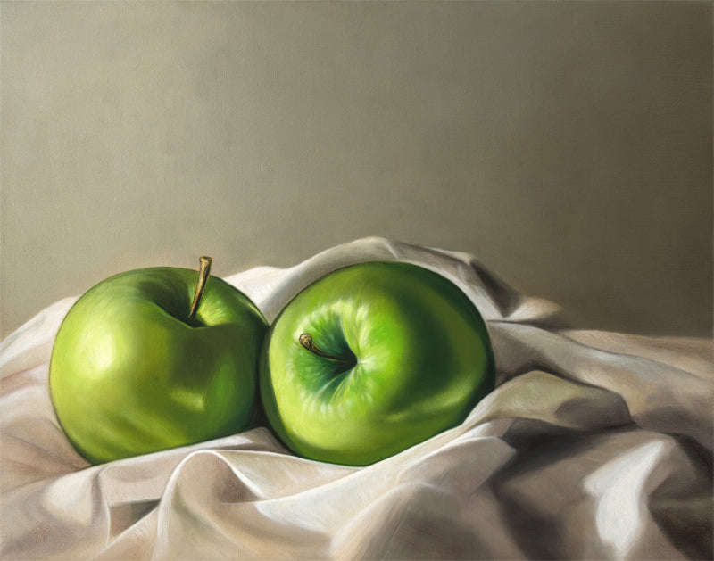 Apples & Linen | 14" x 11" Original Oil Painting