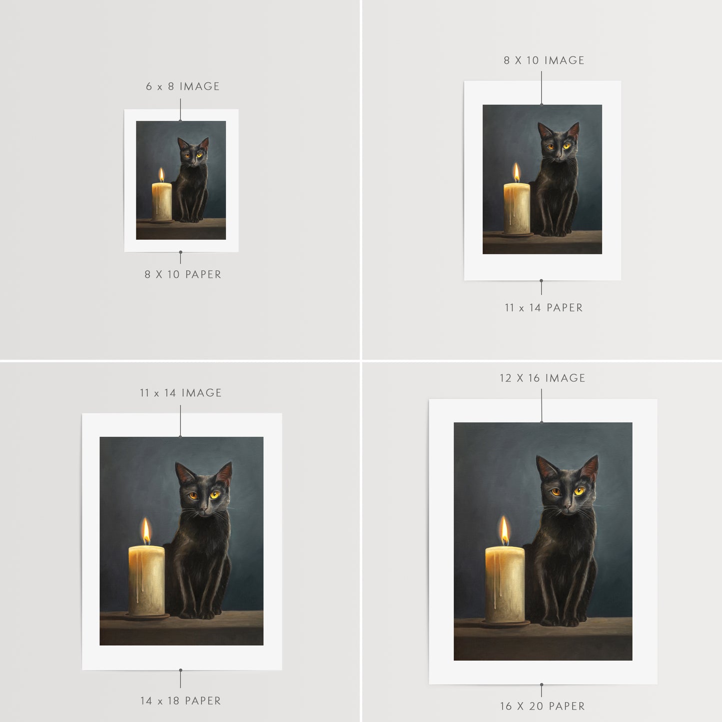 Black Cat & Candle | Fine Art Print
