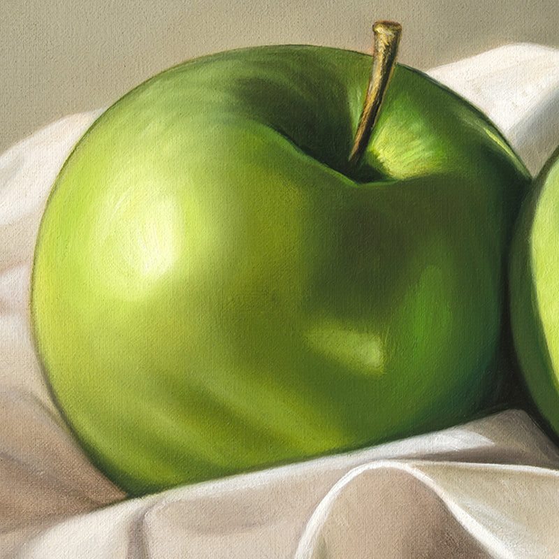 Apples & Linen | 14" x 11" Original Oil Painting