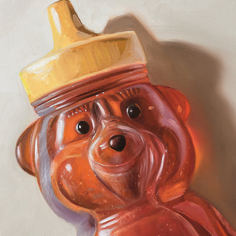 Spilled Honey, Spoon & Bee | 16" x 20" Original Oil Painting