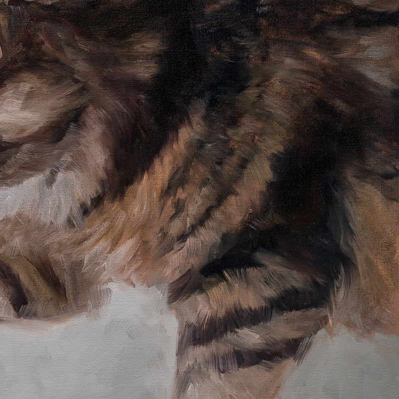 Cat & Water Glass | 12" x 12" Original Oil Painting
