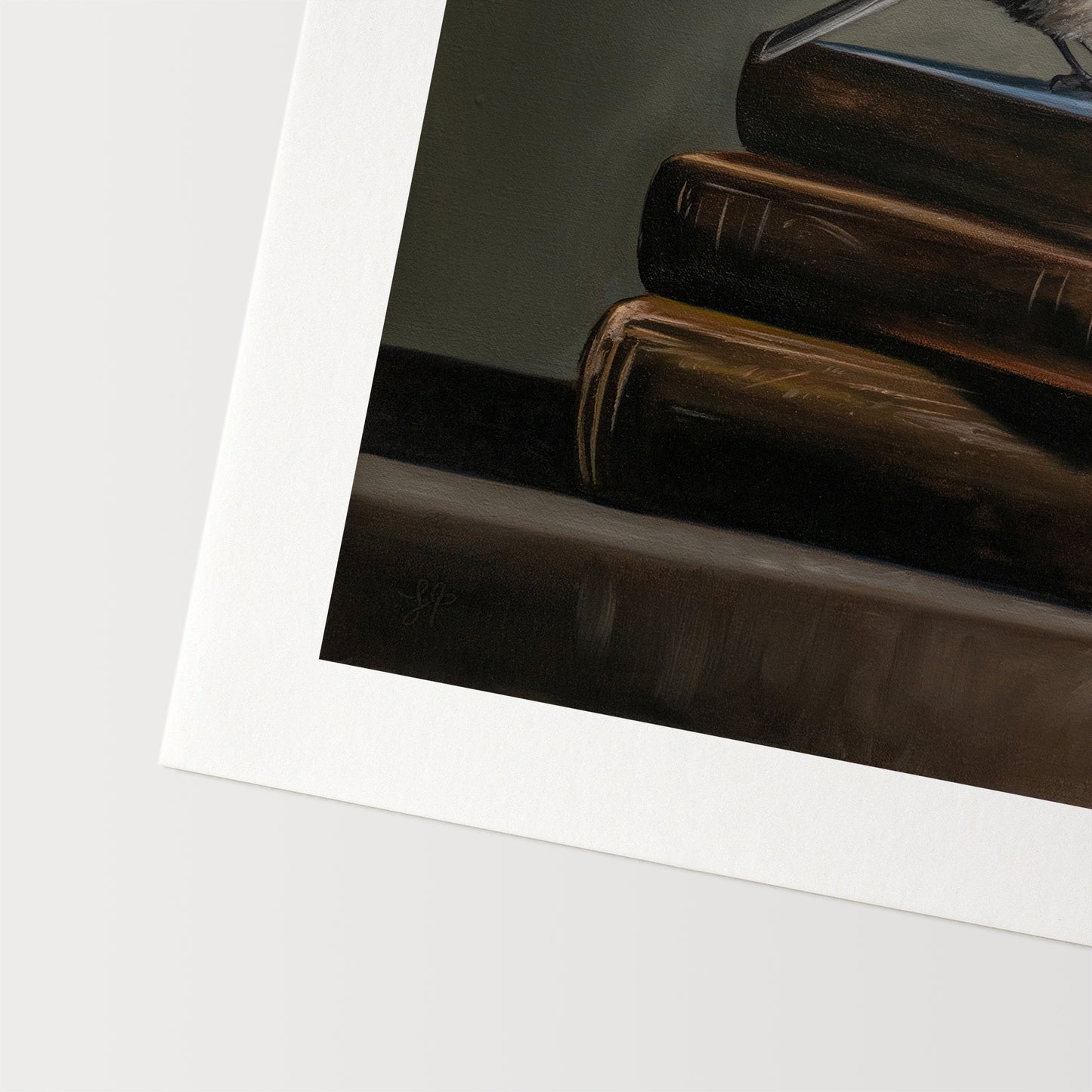 Chickadee & Vintage Books | Fine Art Print