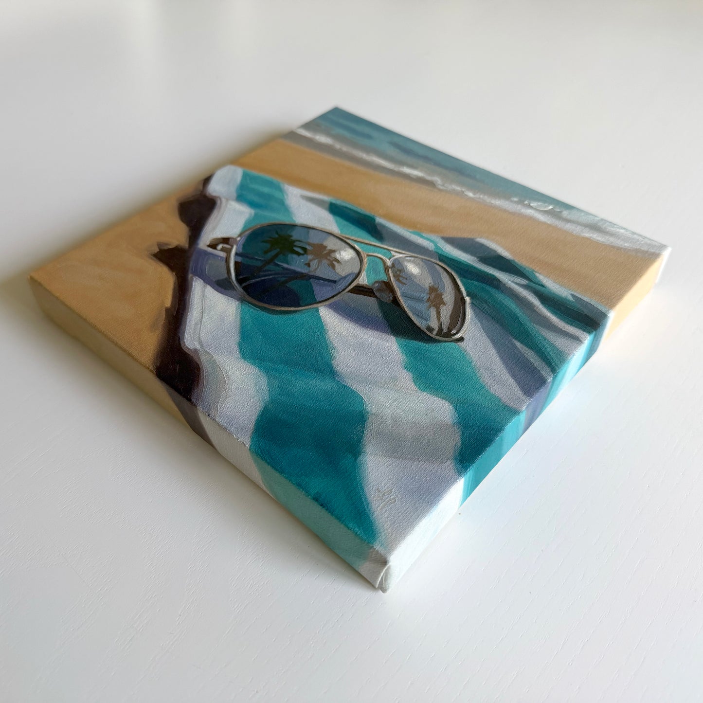 Sunglasses & Beach Towel • 8 x 8