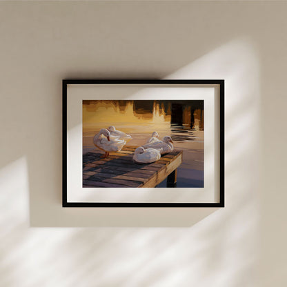 Sunset Dock & Ducks • Fine Art Print