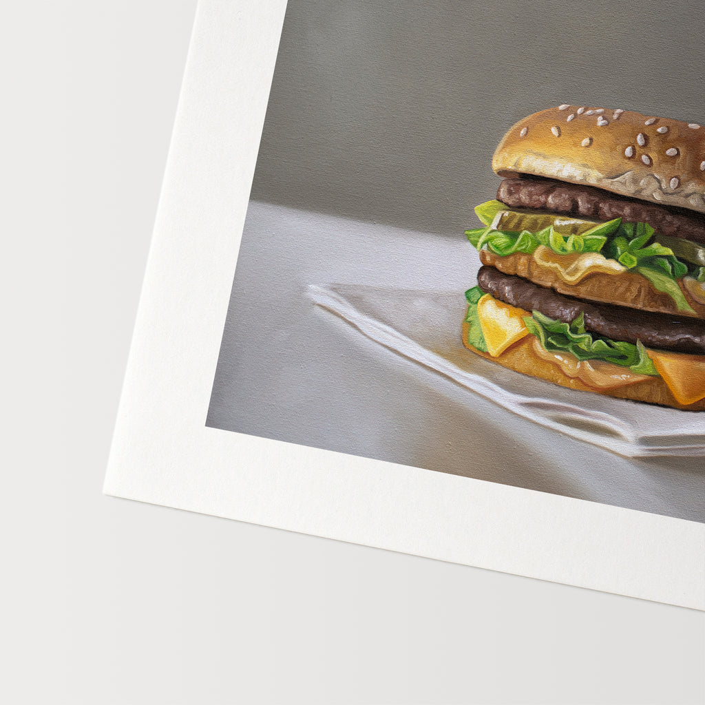 This artwork features the classic double decker burger from good ol’ McDonald’s – the Big Mac.