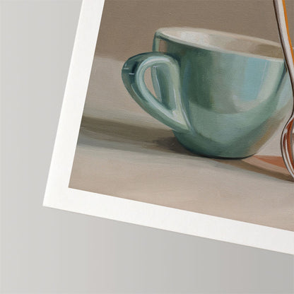 Honey, Bee & Turquoise Cup • Fine Art Print