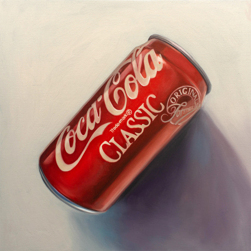 This artwork features a vintage Coca-Cola can from the good ol' 80's.