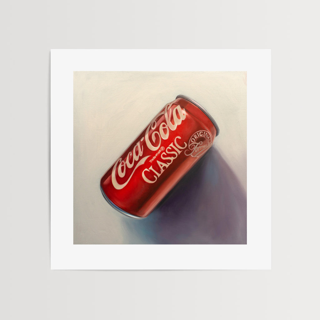 This artwork features a vintage Coca-Cola can from the good ol' 80's.