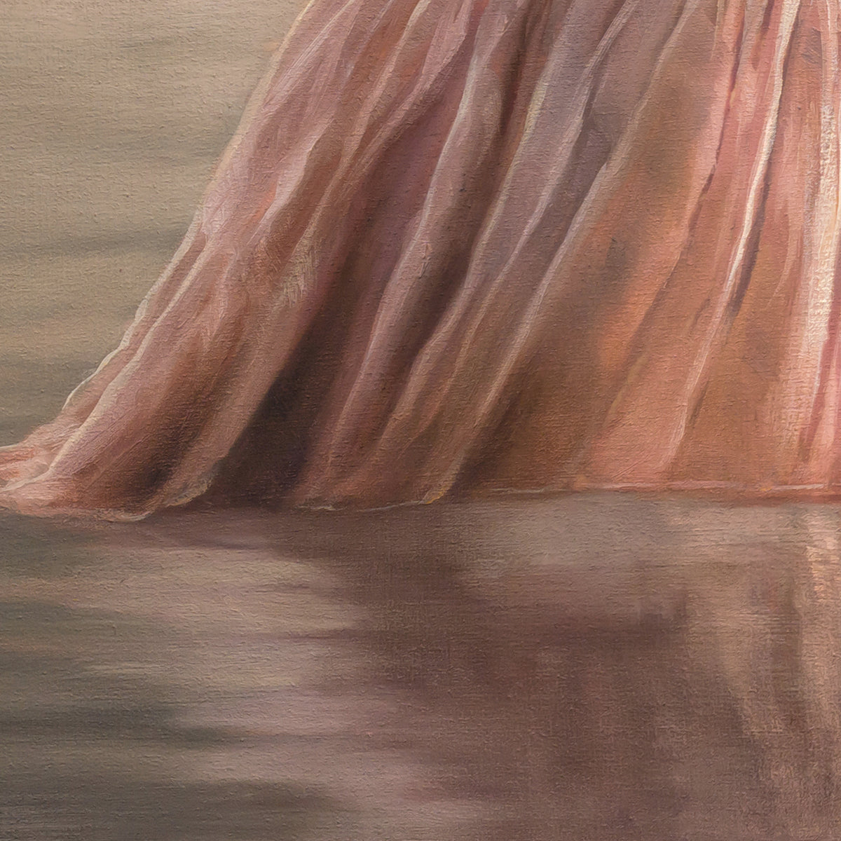 Girl with Swan | 24" x 12" Original Oil Painting