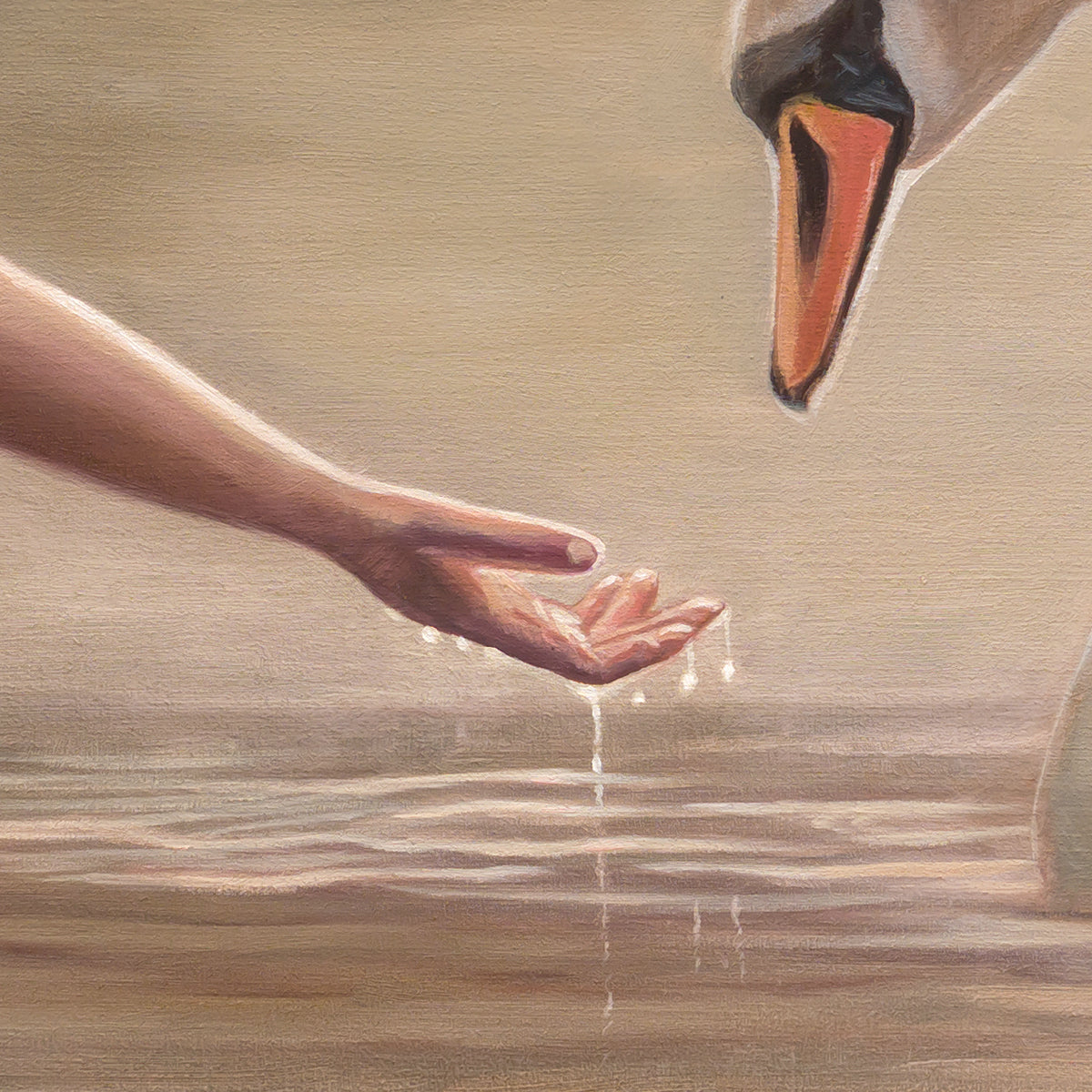 Girl with Swan | 24" x 12" Original Oil Painting