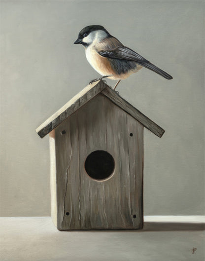 Chickadee & Birdhouse