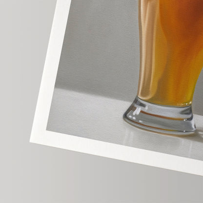 Fine art print of a beer shandy in a glass with an orange slice, on museum-grade cotton rag paper.
