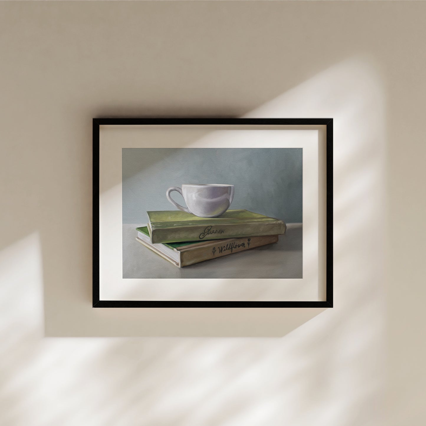 Coffee and Books Fine Art Print by Lauren Pretorius: The excitement of Spring just right around the corner inspired this piece… Since it’s yet still too cold to begin enjoying the weather outside we can at least still plan for warmer days ahead with a book about gardening and a good cup of coffee.