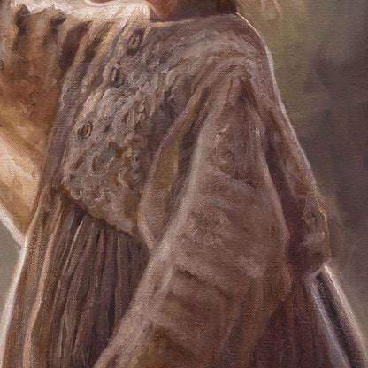 Girl with Butterfly | 14" x 11" Original Oil Painting