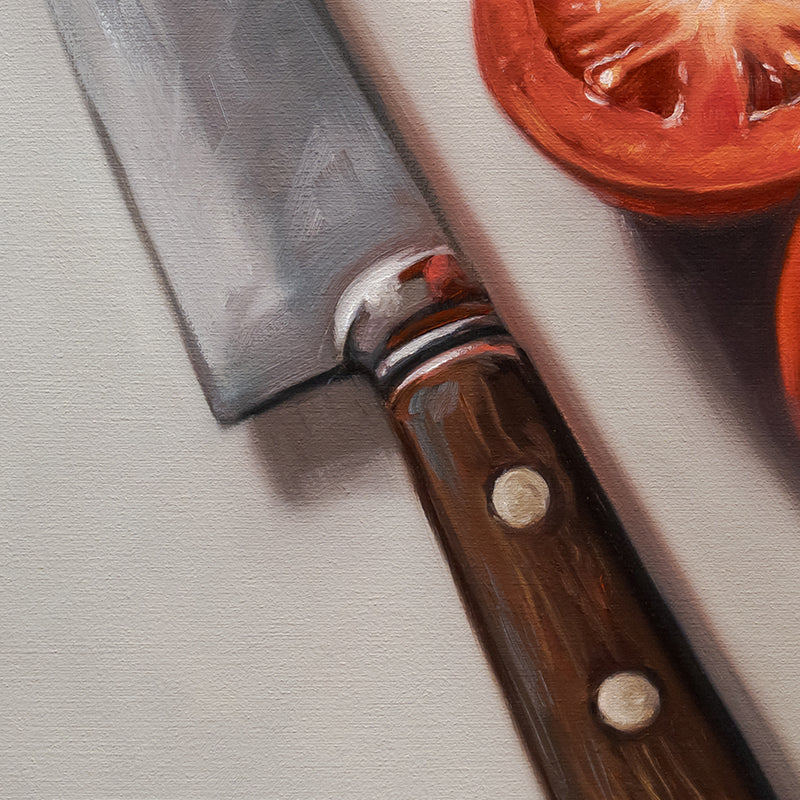 Tomato & Basil | 12" x 12" Original Oil Painting