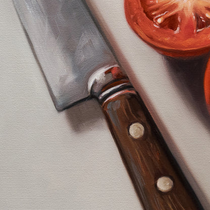 Tomato & Basil | 12" x 12" Original Oil Painting