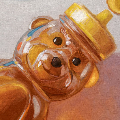 Honey Bear & Gummy Bear Trio | 12" x 12" Original Oil Painting