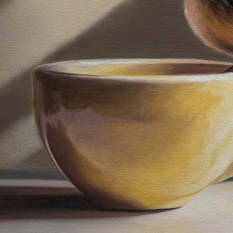 Chickadee & Yellow Cup | 14" x 11" Original Oil Painting