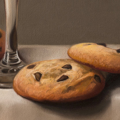 Fancy Milk & Cookies | 12" x 12" Original Oil Painting