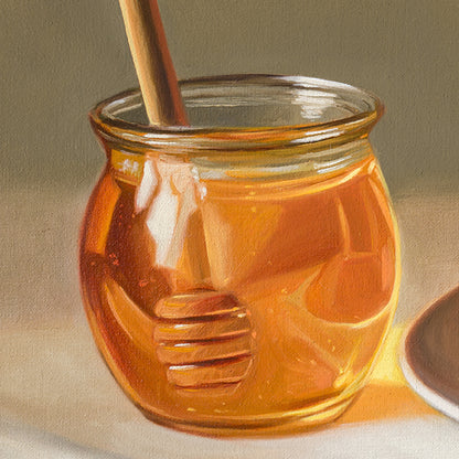 Croissant, Honey & Butter | 14" x 11" Original Oil Painting