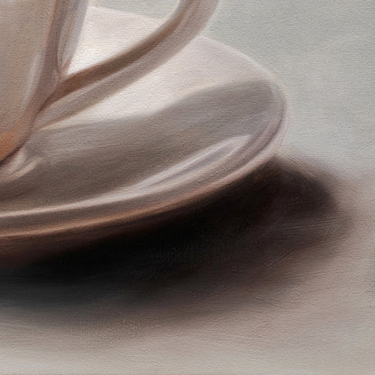 Maple Leaf & Latte | 14" x 11" Original Oil Painting