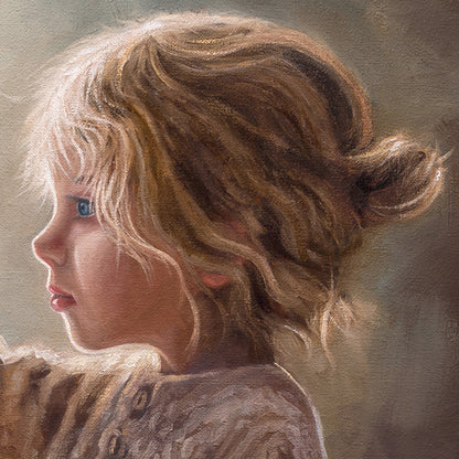 Girl with Butterfly | 14" x 11" Original Oil Painting