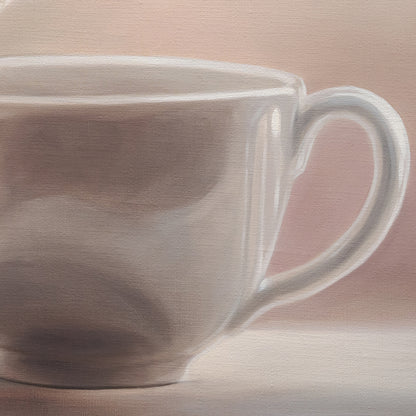 Chickadee & Cup | 14" x 11" Original Oil Painting