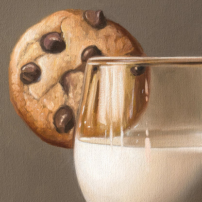 Fancy Milk & Cookies | 12" x 12" Original Oil Painting