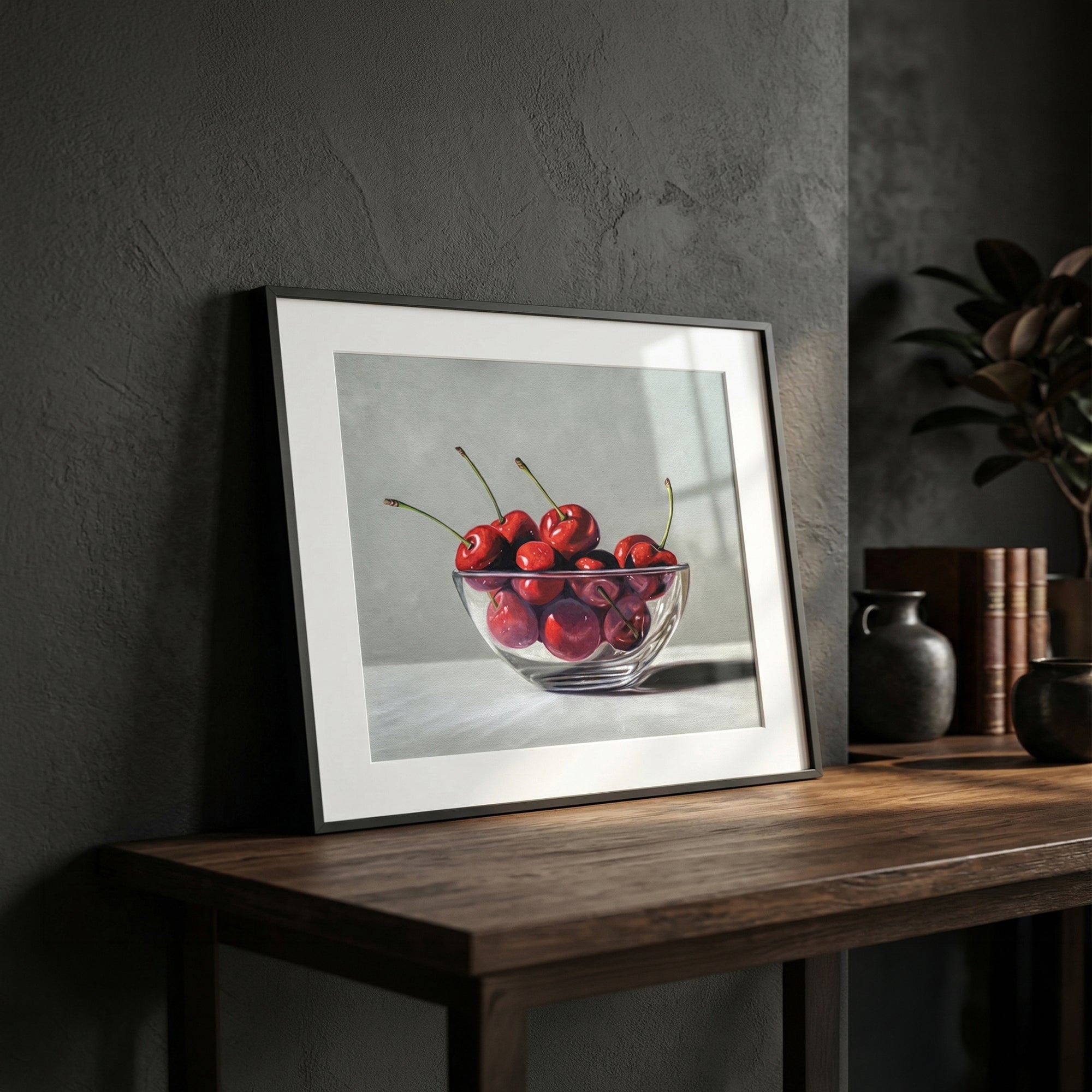 Glass Bowl of Cherries | Fine Art Print | Lauren Pretorius