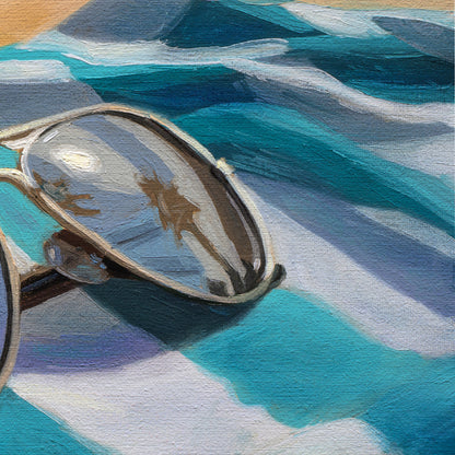 Sunglasses & Beach Towel • 8 x 8