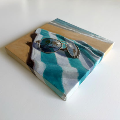 Sunglasses & Beach Towel • 8 x 8