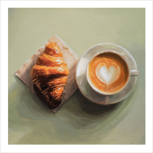 Croissant & Latte • Fine Art Print
