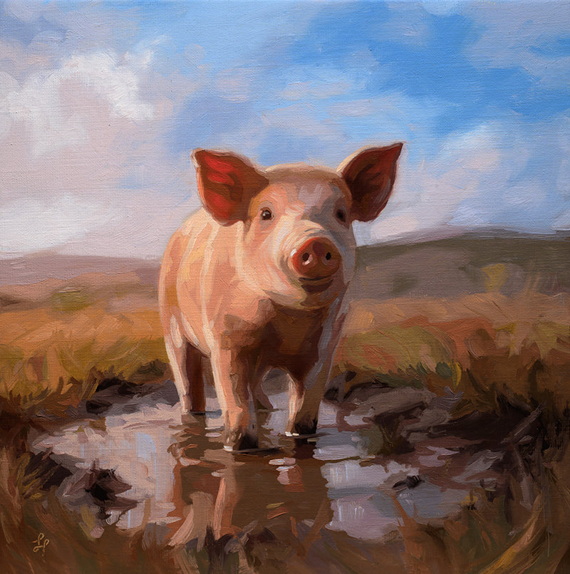 Happy as a Pig in Mud • 12 x 12