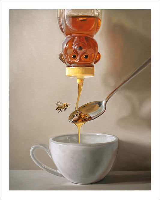 Honey, Bee, Spoon & Tea • Fine Art Print