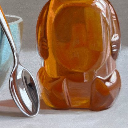 Honey, Bee & Turquoise Cup • 12 x 12