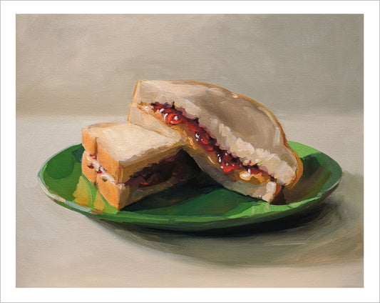 Peanut Butter and Jelly Sandwich & Green Plate • Fine Art Print
