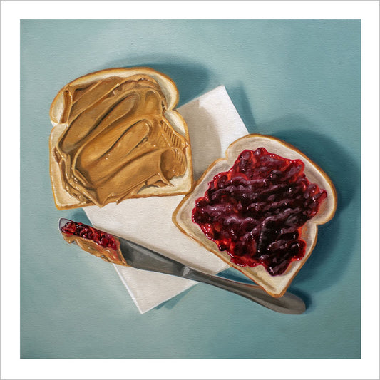Peanut Butter and Jelly Sandwich & Napkin • Fine Art Print