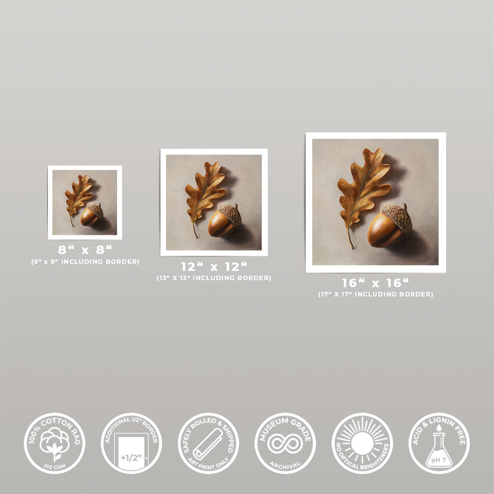 Acorn & Oak Leaf • Fine Art Print